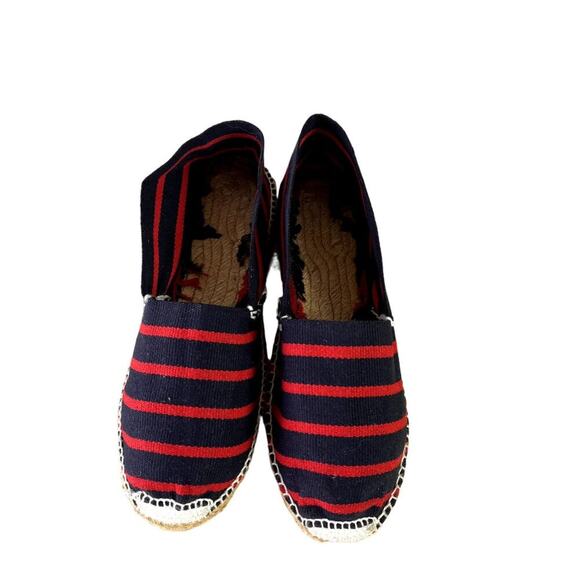 ALPARGATUS Shoes Flats Women's Size 40 10 Red Navy Blue Stripe Espadrilles - Picture 5 of 11